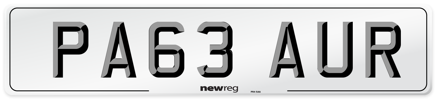 PA63 AUR Number Plate from New Reg